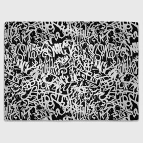 Плед 3D с принтом Graffiti white on black в городе Новоалтайск, 100% полиэстер | закругленные углы, все края обработаны. Ткань не мнется и не растягивается | абстракция | граффити | надписи | надписи текстура | паттерн граффити | текстура | текстура граффити | шрифт