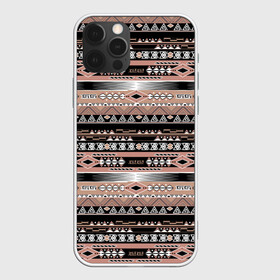 Чехол для iPhone 12 Pro Max с принтом Полосатый этнический орнамент  в городе Новоалтайск, Силикон |  | Тематика изображения на принте: абстрактный | геометрические фигуры | коричневый | полосатый узор | полосы | черный и коричневый | этнический