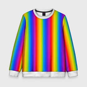 Детский свитшот 3D с принтом Color gradient в городе Новоалтайск, 100% полиэстер | свободная посадка, прямой крой, мягкая тканевая резинка на рукавах и понизу свитшота | Тематика изображения на принте: градиент | радуга | текстура | текстура градиента | трендовый градиент | тренды | цветной градиент