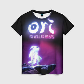 Женская футболка 3D с принтом Ori and the Will of the Wisps в городе Новоалтайск, 100% полиэфир ( синтетическое хлопкоподобное полотно) | прямой крой, круглый вырез горловины, длина до линии бедер | adventure | computer game | looks to the sky | ori | ori and the will of the wisps | spirit of the forest | в небо | дух леса | компьютерная игра | ори | ори и блуждающие огоньки | приключения | смотрит