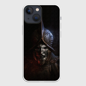 Чехол для iPhone 13 mini с принтом New World в городе Новоалтайск,  |  | game | gamer | mmo | mmorpg | new world | warrior | wow | борода | воин | доспех | доспехи | игра | конкистадор | кортес | лицо | ммо | мморпг | новый мир | нью ворлд | усы | шлем