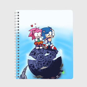 Тетрадь с принтом SONIC | AMY ROSE (Z) в городе Новоалтайск, 100% бумага | 48 листов, плотность листов — 60 г/м2, плотность картонной обложки — 250 г/м2. Листы скреплены сбоку удобной пружинной спиралью. Уголки страниц и обложки скругленные. Цвет линий — светло-серый
 | Тематика изображения на принте: amy rose | blaze the cat | hedgehog | sega | silver | sonic | speed sonic | быстрый ёж | ёж соник | метал соник | сега | сильвер | синий ёж | соник