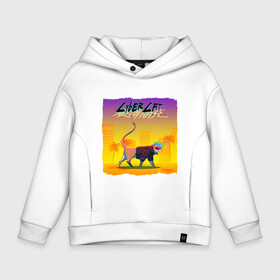 Детское худи Oversize хлопок с принтом CyberCat 2077 | Кибер Кот 2077 в городе Новоалтайск, френч-терри — 70% хлопок, 30% полиэстер. Мягкий теплый начес внутри —100% хлопок | боковые карманы, эластичные манжеты и нижняя кромка, капюшон на магнитной кнопке | cd project red | cyber cat | cybercat | cyberpunk 2077 | кибер кот | киберпанк 2077