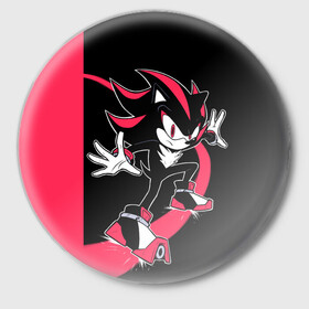 Значок с принтом SONIC X | DARK SONIC (Z) в городе Новоалтайск,  металл | круглая форма, металлическая застежка в виде булавки | dark sonic | hedgehog | sega | sonic | sonic x | speed sonic | быстрый ёж | дарк соник | ёж соник | сега | соник | черный ёж | черный соник