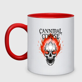 Кружка двухцветная с принтом Cannibal Corpse | Труп Каннибала (Z) в городе Новоалтайск, керамика | объем — 330 мл, диаметр — 80 мм. Цветная ручка и кайма сверху, в некоторых цветах — вся внутренняя часть | Тематика изображения на принте: cannibal | cannibal corpse | corpse | death metal | deathgrind | алекс уэбстер | брутальный дэт метал | дэт метал | дэтграйнд | пол мазуркевич | роб барретт | труп каннибала