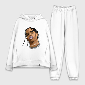 Женский костюм хлопок Oversize с принтом TRAVIS SCOTT | ASTROWORLD (Z) в городе Новоалтайск,  |  | astroworld | hip hop | rap | travis scott | wish you were here | астроворд | астроворлд | дрейк | кид кади | реп | рэп | стиви уандер | тревис скот | фрэнк оушен