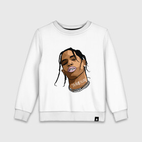 Детский свитшот хлопок с принтом TRAVIS SCOTT | ASTROWORLD (Z) в городе Новоалтайск, 100% хлопок | круглый вырез горловины, эластичные манжеты, пояс и воротник | astroworld | hip hop | rap | travis scott | wish you were here | астроворд | астроворлд | дрейк | кид кади | реп | рэп | стиви уандер | тревис скот | фрэнк оушен
