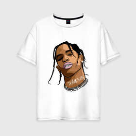 Женская футболка хлопок Oversize с принтом TRAVIS SCOTT | ASTROWORLD (Z) в городе Новоалтайск, 100% хлопок | свободный крой, круглый ворот, спущенный рукав, длина до линии бедер
 | astroworld | hip hop | rap | travis scott | wish you were here | астроворд | астроворлд | дрейк | кид кади | реп | рэп | стиви уандер | тревис скот | фрэнк оушен