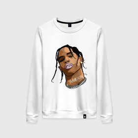 Женский свитшот хлопок с принтом TRAVIS SCOTT | ASTROWORLD (Z) в городе Новоалтайск, 100% хлопок | прямой крой, круглый вырез, на манжетах и по низу широкая трикотажная резинка  | astroworld | hip hop | rap | travis scott | wish you were here | астроворд | астроворлд | дрейк | кид кади | реп | рэп | стиви уандер | тревис скот | фрэнк оушен