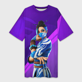 Платье-футболка 3D с принтом Fortnite Blue Jade в городе Новоалтайск,  |  | art | blue jade | character | fortnite | game | skin | арт | игра | персонаж | синяя джейд | скин | фортнайт