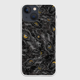 Чехол для iPhone 13 mini с принтом Арабская ночь в городе Новоалтайск,  |  | вечер | вечерний | восточная | золотистый | золото | золотой | месяц | месяцы | ночь | павлин | павлины | павлиньи | перо | перышки | перья | полумесяц | полумесяцы | роскошь | темная | темный | черная