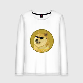 Женский лонгслив хлопок с принтом Dogecoin в городе Новоалтайск, 100% хлопок |  | crypto | cryptocurrency | dogecoin | криптовалюта | мемы | собакомонета | экономика