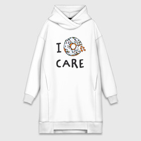 Платье-худи хлопок с принтом Мне все равно I donut care в городе Новоалтайск,  |  | english | i dont care | i donut care | pun | десерт | донат | еда | игра слов | каламбр | мне все равно | плевать | пончик | прикольные надписи | сладкое | фаст фуд
