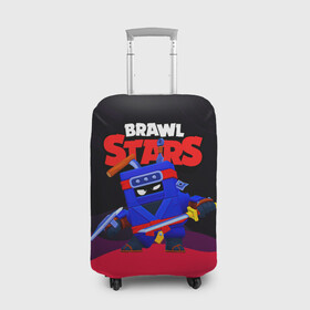 Чехол для чемодана 3D с принтом Ниндзя ЭШ Ash Brawl Stars в городе Новоалтайск, 86% полиэфир, 14% спандекс | двустороннее нанесение принта, прорези для ручек и колес | ash | brawl | brawl stars | brawlstars | brawl_stars | аш | бравл | бравлстарс | эш