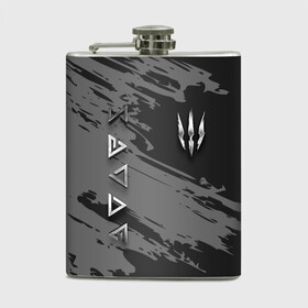 Фляга с принтом THE WITCHER SILVER LOGO в городе Новоалтайск, металлический корпус | емкость 0,22 л, размер 125 х 94 мм. Виниловая наклейка запечатывается полностью | Тематика изображения на принте: the witcher | ведьмак | витчер | зе витчер | зе вичер | игра | компьютерная игра | лого | логотип | серебро