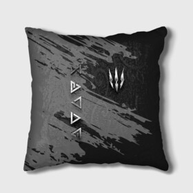 Подушка 3D с принтом THE WITCHER SILVER LOGO в городе Новоалтайск, наволочка – 100% полиэстер, наполнитель – холлофайбер (легкий наполнитель, не вызывает аллергию). | состоит из подушки и наволочки. Наволочка на молнии, легко снимается для стирки | the witcher | ведьмак | витчер | зе витчер | зе вичер | игра | компьютерная игра | лого | логотип | серебро