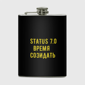 Фляга с принтом Моя коллекция Status 3 в городе Новоалтайск, металлический корпус | емкость 0,22 л, размер 125 х 94 мм. Виниловая наклейка запечатывается полностью | время созидать | добрые дела | настояший человек | реальные люди