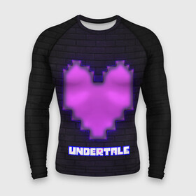 Мужской рашгард 3D с принтом UNDERTALE PURPLE HEART в городе Новоалтайск,  |  | sans | undertale | андертале | андертейл | игра | подземная история | подземная сказка | санс | сердце | ундертале