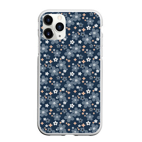 Чехол для iPhone 11 Pro матовый с принтом Синий цветочный узор  в городе Новоалтайск, Силикон |  | деревенский | детский | для девочек | женский | ретро | синий | цветочный узор | цветы
