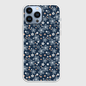 Чехол для iPhone 13 Pro Max с принтом Синий цветочный узор в городе Новоалтайск,  |  | Тематика изображения на принте: деревенский | детский | для девочек | женский | ретро | синий | цветочный узор | цветы