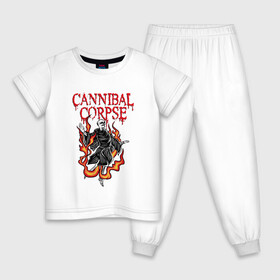 Детская пижама хлопок с принтом Cannibal Corpse | Труп Каннибала (Z) в городе Новоалтайск, 100% хлопок |  брюки и футболка прямого кроя, без карманов, на брюках мягкая резинка на поясе и по низу штанин
 | cannibal | cannibal corpse | corpse | death metal | deathgrind | алекс уэбстер | брутальный дэт метал | дэт метал | дэтграйнд | пол мазуркевич | роб барретт | труп каннибала