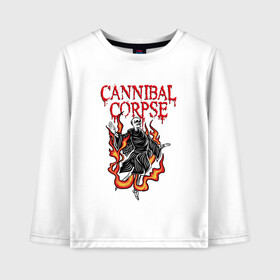 Детский лонгслив хлопок с принтом Cannibal Corpse | Труп Каннибала (Z) в городе Новоалтайск, 100% хлопок | круглый вырез горловины, полуприлегающий силуэт, длина до линии бедер | cannibal | cannibal corpse | corpse | death metal | deathgrind | алекс уэбстер | брутальный дэт метал | дэт метал | дэтграйнд | пол мазуркевич | роб барретт | труп каннибала