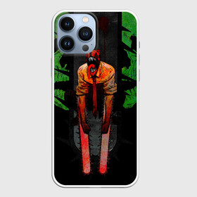 Чехол для iPhone 13 Pro Max с принтом Дэндзи человек бензопила в городе Новоалтайск,  |  | Тематика изображения на принте: anime | blood | chainsaw man | demon | denji | devil | monster | skull | аниме | демон | дьявол | дэндзи | кровь | монстр | человек бензопила | череп