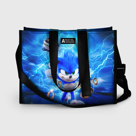 Сумка-шоппер 3D с принтом SONIC | СИНИЙ ЁЖ (Z) в городе Новоалтайск, 100% полиэстер | застегивается на металлическую кнопку; внутренний карман застегивается на молнию. Стенки укреплены специальным мягким материалом, чтобы защитить содержимое от несильных ударов
 | blaze the cat | hedgehog | sega | silver | sonic | speed sonic | быстрый ёж | ёж соник | метал соник | сега | сильвер | синий ёж | соник