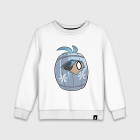 Детский свитшот хлопок с принтом Бомбочка Кэйа в городе Новоалтайск, 100% хлопок | круглый вырез горловины, эластичные манжеты, пояс и воротник | арт | бомба | бомбочка | бочка | кейа | крио | кэйа | лёд | мондштадт | рисунок | холод