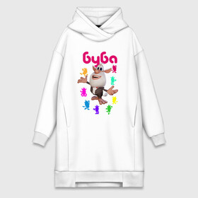 Платье-худи хлопок с принтом Домовенок БУБА в городе Новоалтайск,  |  | booba | buba | боба | буба | буба мультик | в смокинге | гула | домовенок | домовенок буба | домовой | дуда | лула | мультик | мультфильм | смокинг | спайк