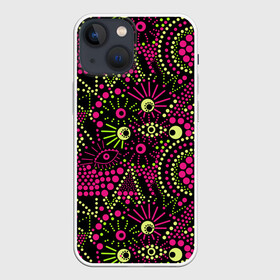 Чехол для iPhone 13 mini с принтом Модный абстрактный узор в городе Новоалтайск,  |  | абстрактный | арт | в горошек | креативный | молодежный | популярный | современный | темный | черный и малиновый