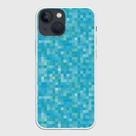 Чехол для iPhone 13 mini с принтом Бирюзовая пиксель абстракция в городе Новоалтайск,  |  | pixel art | абстракция | бирюзовый | изумрудный | пиксели | пиксель арт | пиксельный