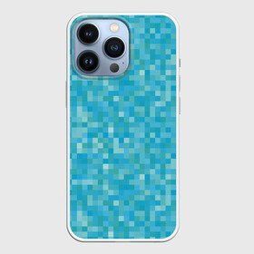 Чехол для iPhone 13 Pro с принтом Бирюзовая пиксель абстракция в городе Новоалтайск,  |  | Тематика изображения на принте: pixel art | абстракция | бирюзовый | изумрудный | пиксели | пиксель арт | пиксельный