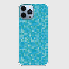 Чехол для iPhone 13 Pro Max с принтом Бирюзовая пиксель абстракция в городе Новоалтайск,  |  | Тематика изображения на принте: pixel art | абстракция | бирюзовый | изумрудный | пиксели | пиксель арт | пиксельный