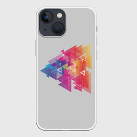 Чехол для iPhone 13 mini с принтом Цветные треугольники в городе Новоалтайск,  |  | искусство | прямоугольник | пурпурный | симметрия | треугольник | цвет