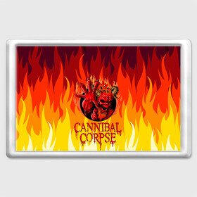 Магнит 45*70 с принтом Cannibal Corpse | Труп Канниба в городе Новоалтайск, Пластик | Размер: 78*52 мм; Размер печати: 70*45 | Тематика изображения на принте: cannibal | cannibal corpse | corpse | death metal | deathgrind | алекс уэбстер | брутальный дэт метал | дэт метал | дэтграйнд | пол мазуркевич | роб барретт | труп каннибала