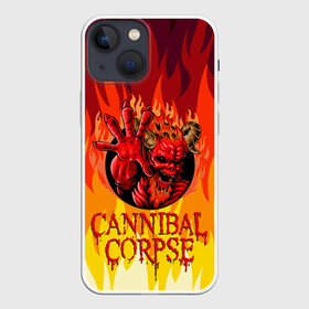 Чехол для iPhone 13 mini с принтом Cannibal Corpse | Труп Канниба в городе Новоалтайск,  |  | Тематика изображения на принте: cannibal | cannibal corpse | corpse | death metal | deathgrind | алекс уэбстер | брутальный дэт метал | дэт метал | дэтграйнд | пол мазуркевич | роб барретт | труп каннибала