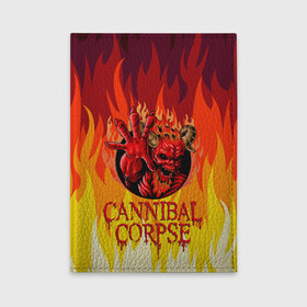 Обложка для автодокументов с принтом Cannibal Corpse | Труп Канниба в городе Новоалтайск, натуральная кожа |  размер 19,9*13 см; внутри 4 больших “конверта” для документов и один маленький отдел — туда идеально встанут права | cannibal | cannibal corpse | corpse | death metal | deathgrind | алекс уэбстер | брутальный дэт метал | дэт метал | дэтграйнд | пол мазуркевич | роб барретт | труп каннибала