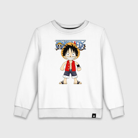 Детский свитшот хлопок с принтом Луффи One Piece. Большой куш в городе Новоалтайск, 100% хлопок | круглый вырез горловины, эластичные манжеты, пояс и воротник | anime | manga | monkey d. luffy | one piece | аниме | большой куш | ван пис | вон пис | капитан | король пиратов | луси | луфи | луффи | луффи но уми | луффи таро | манга | манки д. луффи | мугивара | пират | пятый император