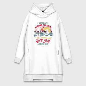 Платье-худи хлопок с принтом Surfing Paradise в городе Новоалтайск,  |  | paradise | surfing | волну | жизнь | поймай | рай | серфинг