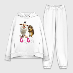 Женский костюм хлопок Oversize с принтом Буба и Спайк в городе Новоалтайск,  |  | booba | brownie | cartoon   series | childrens | friend | hedgehog | spike | буба | детский | домовой | друг | ёж | мульт   сериал | спайк