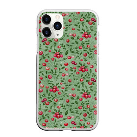 Чехол для iPhone 11 Pro Max матовый с принтом Клюква на болоте в городе Новоалтайск, Силикон |  | бесшовный паттерн | болото | ботанический | в подарок | для детей | клюква | красный с зеленым | лес | осень | природа | цветной | ягоды | яркий