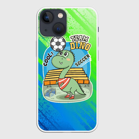 Чехол для iPhone 13 mini с принтом Динозаврик футболист в городе Новоалтайск,  |  | soccer | дино | динозавр | динозаврик | мячик | футбол