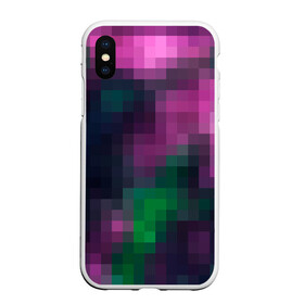 Чехол для iPhone XS Max матовый с принтом Разноцветный геометрический уз в городе Новоалтайск, Силикон | Область печати: задняя сторона чехла, без боковых панелей | абстрактный | геометрический | зеленый | квадраты | клетка | клетчатый узор | молодежный | сиреневый | фиолетовый