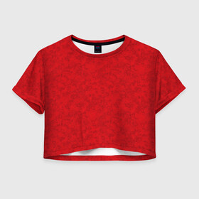 Женская футболка Crop-top 3D с принтом Ярко-красный мраморный узор в городе Новоалтайск, 100% полиэстер | круглая горловина, длина футболки до линии талии, рукава с отворотами | абстрактный | алый | камень | красный | красный мрамор | мрамор | мраморный узор | современный