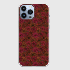 Чехол для iPhone 13 Pro Max с принтом Цветочный коричневый ретро в городе Новоалтайск,  |  | абстрактный | в горошек | коричневый | модный | ретро | цветочный узор | цветы