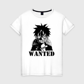 Женская футболка хлопок с принтом Луффи в розыске One Piece в городе Новоалтайск, 100% хлопок | прямой крой, круглый вырез горловины, длина до линии бедер, слегка спущенное плечо | anime | manga | monkey d. luffy | one piece | аниме | большой куш | ван пис | вон пис | капитан | король пиратов | луси | луфи | луффи | луффи но уми | луффи таро | манга | манки д. луффи | мугивара | пират | пятый император