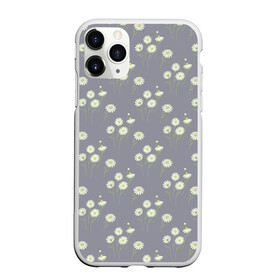 Чехол для iPhone 11 Pro матовый с принтом Ромашки на сером паттерн в городе Новоалтайск, Силикон |  | Тематика изображения на принте: летний принт | паттерн | полевые цветы | природа | растения | ромашки | серый | цветы