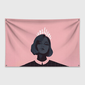 Флаг-баннер с принтом Sweet Queen в городе Новоалтайск, 100% полиэстер | размер 67 х 109 см, плотность ткани — 95 г/м2; по краям флага есть четыре люверса для крепления | chess | serial | the queens gambit | аня тейлор джой | сериал | сериалы | ход королевы | шахматы | элизабет хармон