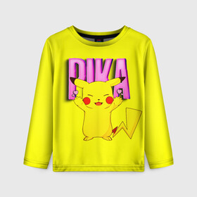 Детский лонгслив 3D с принтом ПИКАЧУ | PIKACHU в городе Новоалтайск, 100% полиэстер | длинные рукава, круглый вырез горловины, полуприлегающий силуэт
 | pika | pikachu | аниме | игры | пика | пикачу | покемон | покемоны